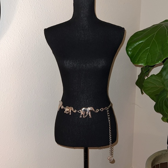 DC Women’s Vintage Silver Tone Metal Elephant Adjustable Chainlink Belt 27-37” - Picture 3 of 16
